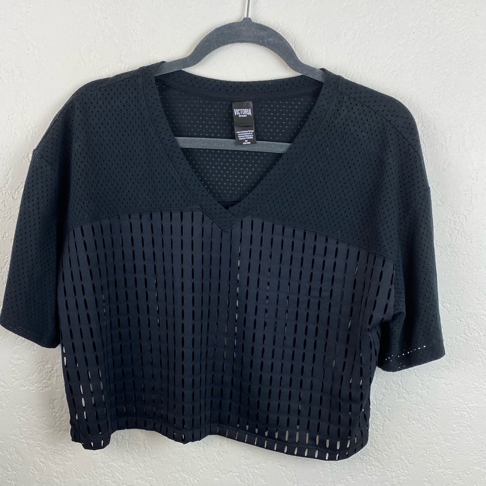 Victoria Secret Black Jersey Workout top M